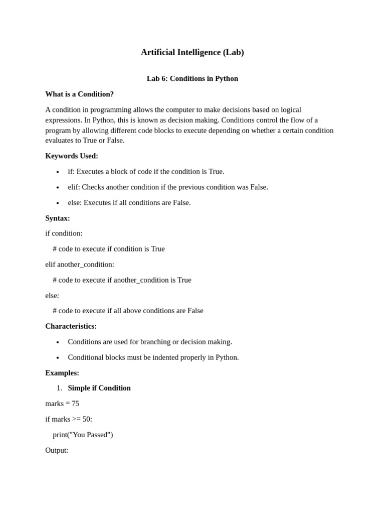 Artificial Intelligence (Lab_6,7 & 8) | PDF | Control Flow | Computing