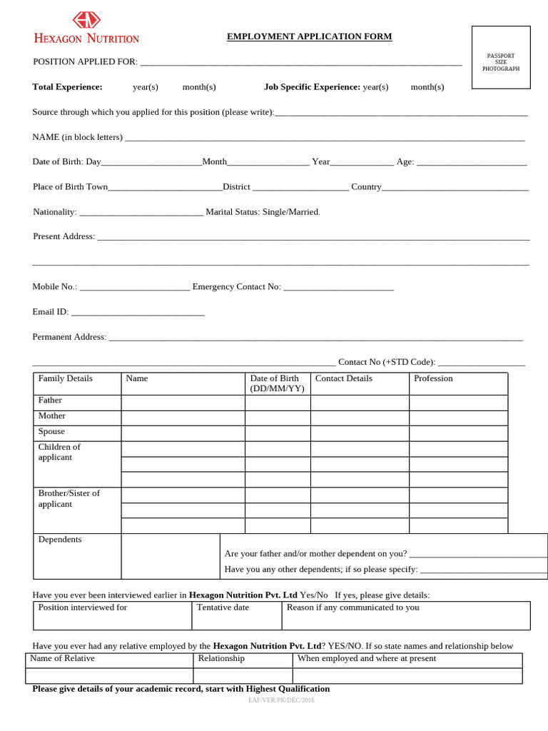 New Application Form (1) | PDF | Clinical Medicine