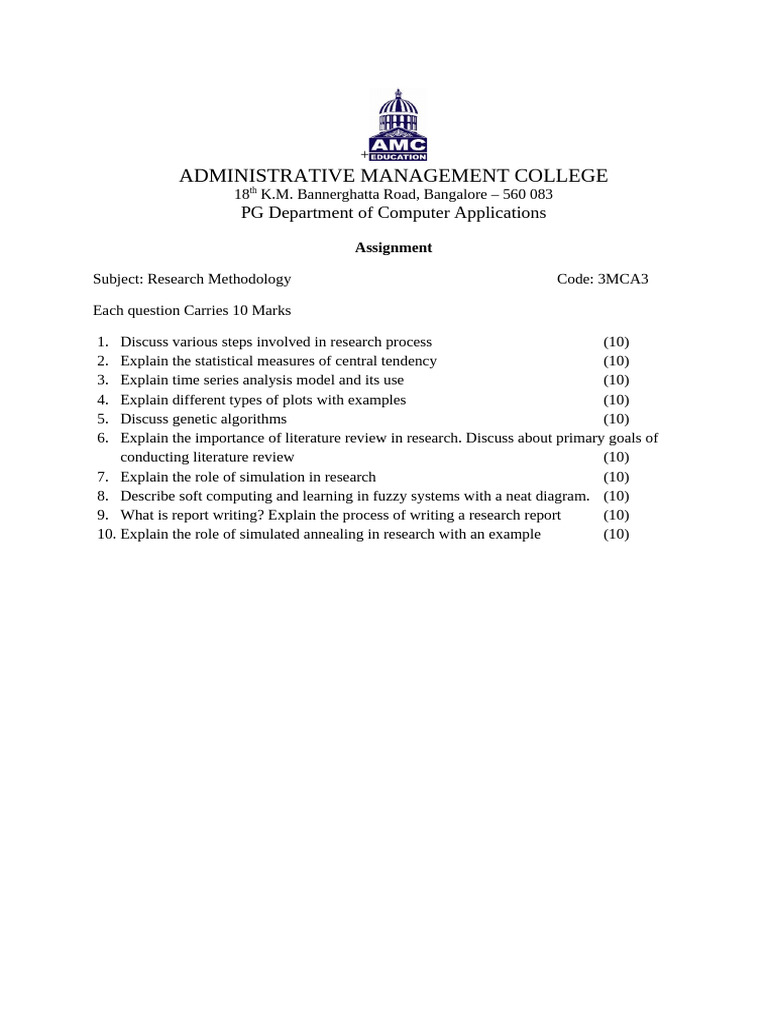 RM Assignment 1 | PDF