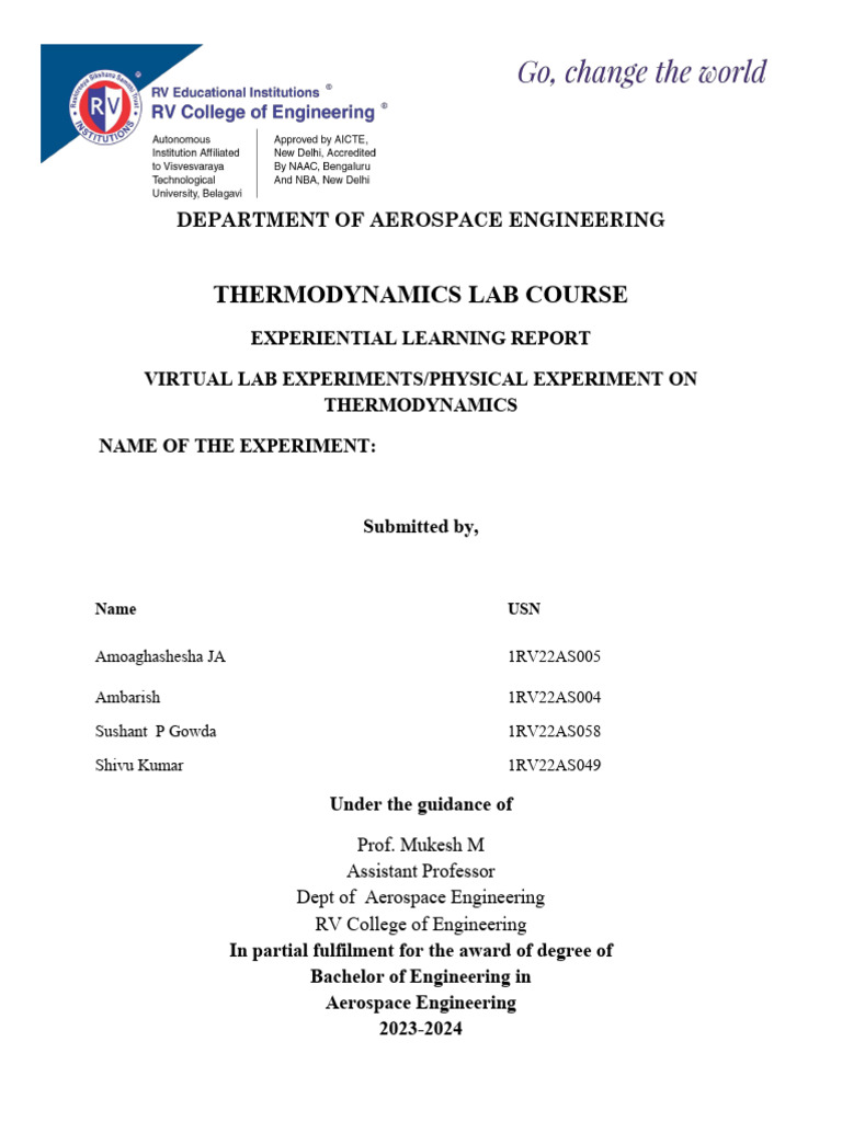 Thermodynamics Lab EL Report | PDF | Thermocouple | Electricity