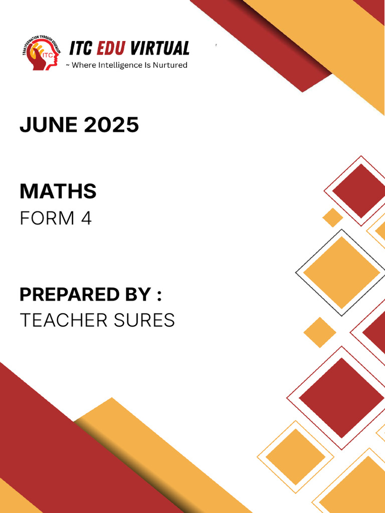 JUN'25 MATHS FORM 4 (03062025) (1) | PDF