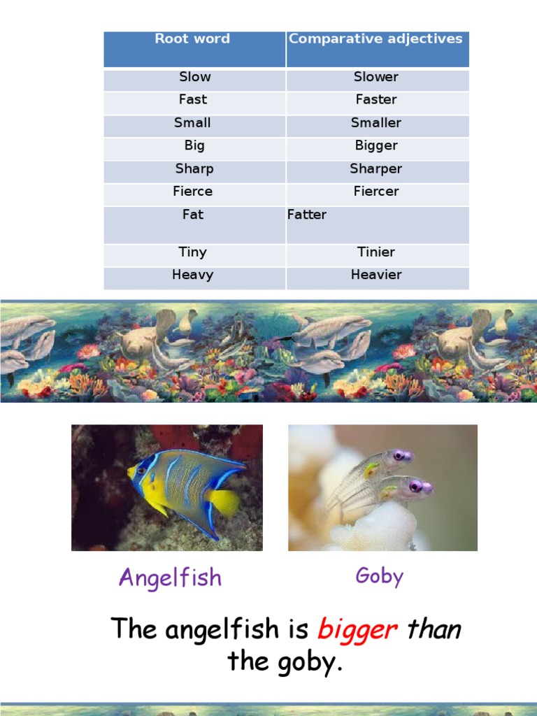 Comparative Adjectives in Fish | PDF | Language Arts & Discipline ...