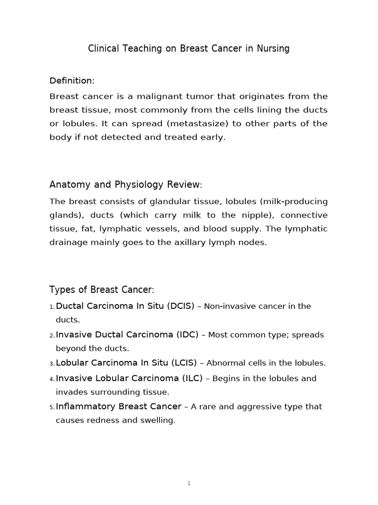 Clinical Teaching Breast Cancer | PDF | Breast Cancer | Cancer