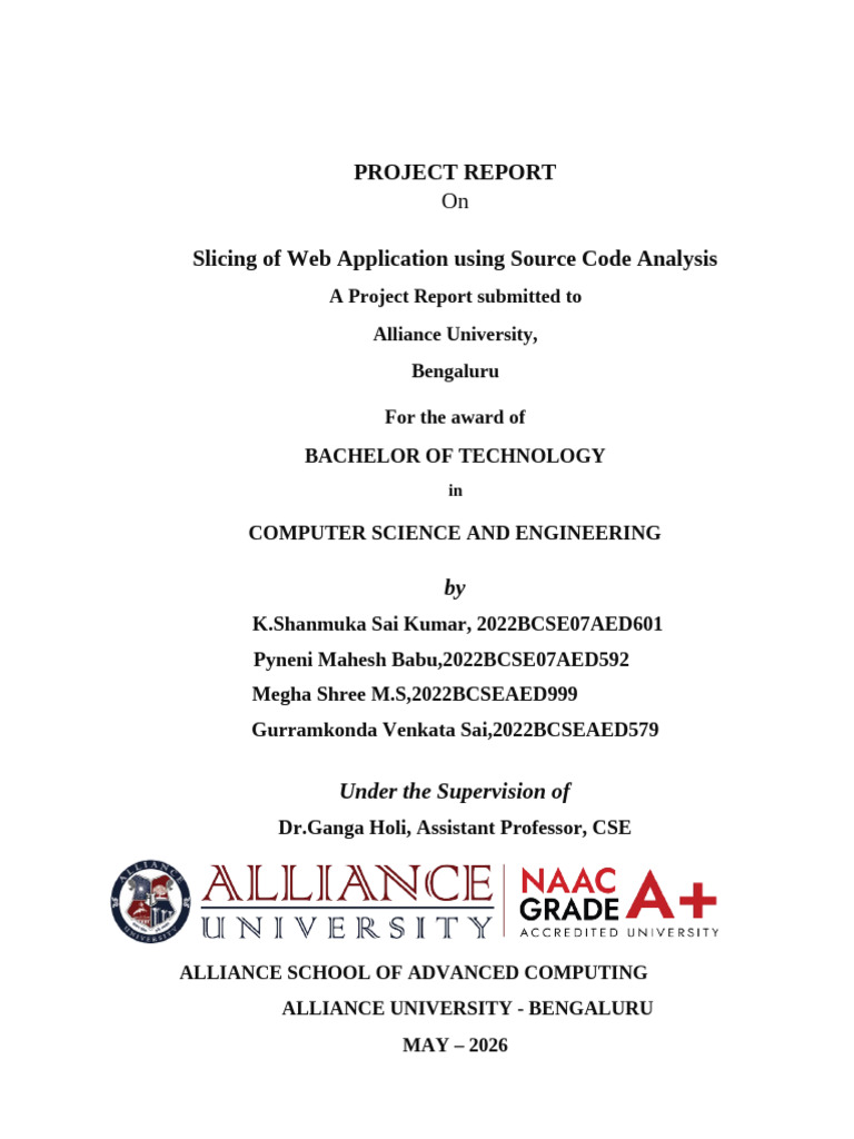 Slicing of Web Application Using Source Code Analysis (1) | PDF ...