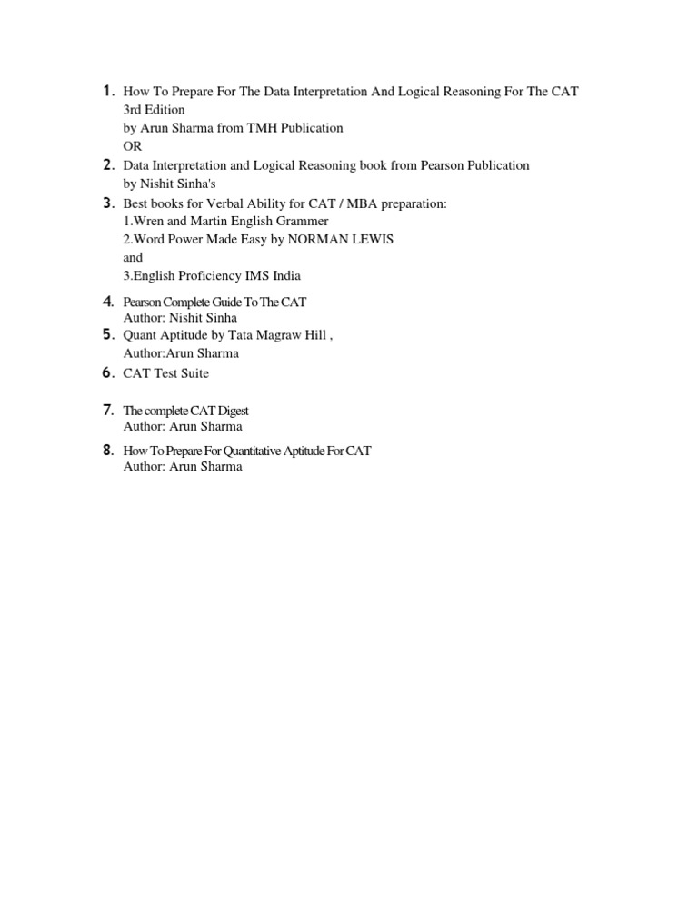 books for cat preparation pdf