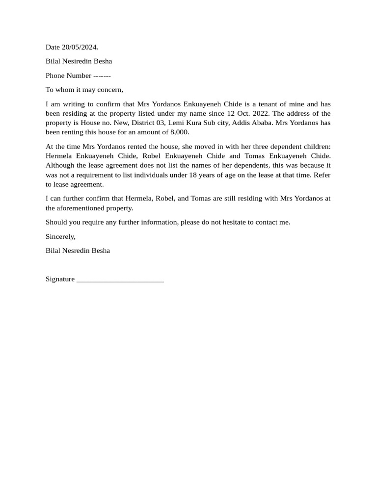 Sample Letter | PDF