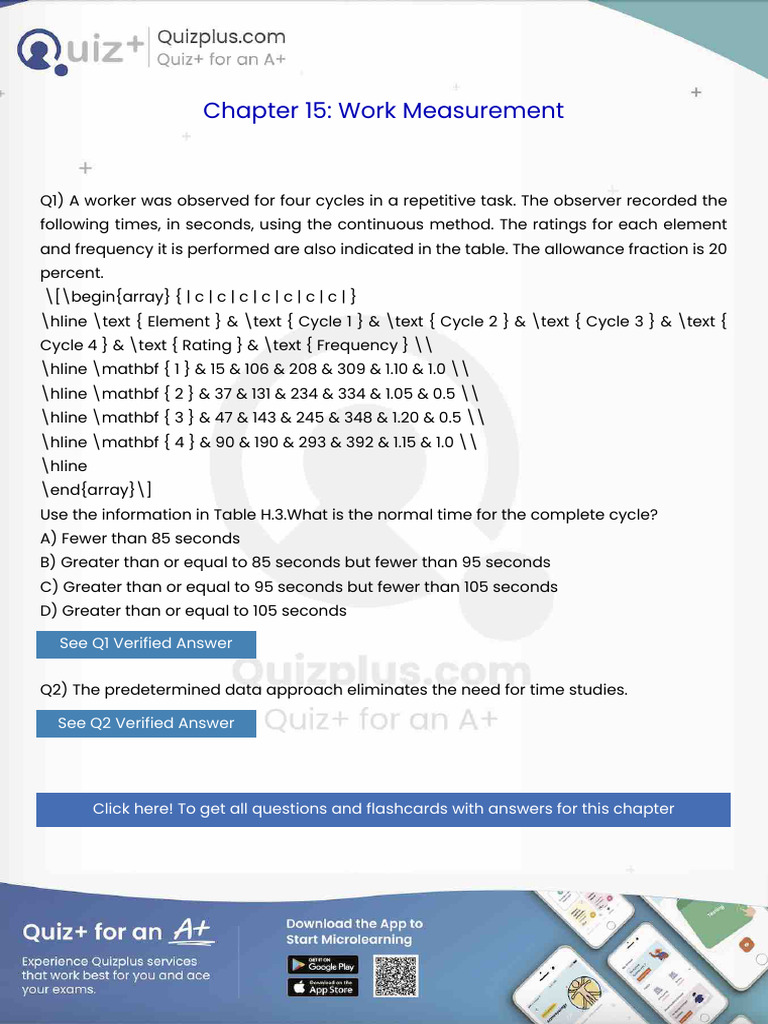 Use the Information in Table H3What is the Normal Time for the Complete ...