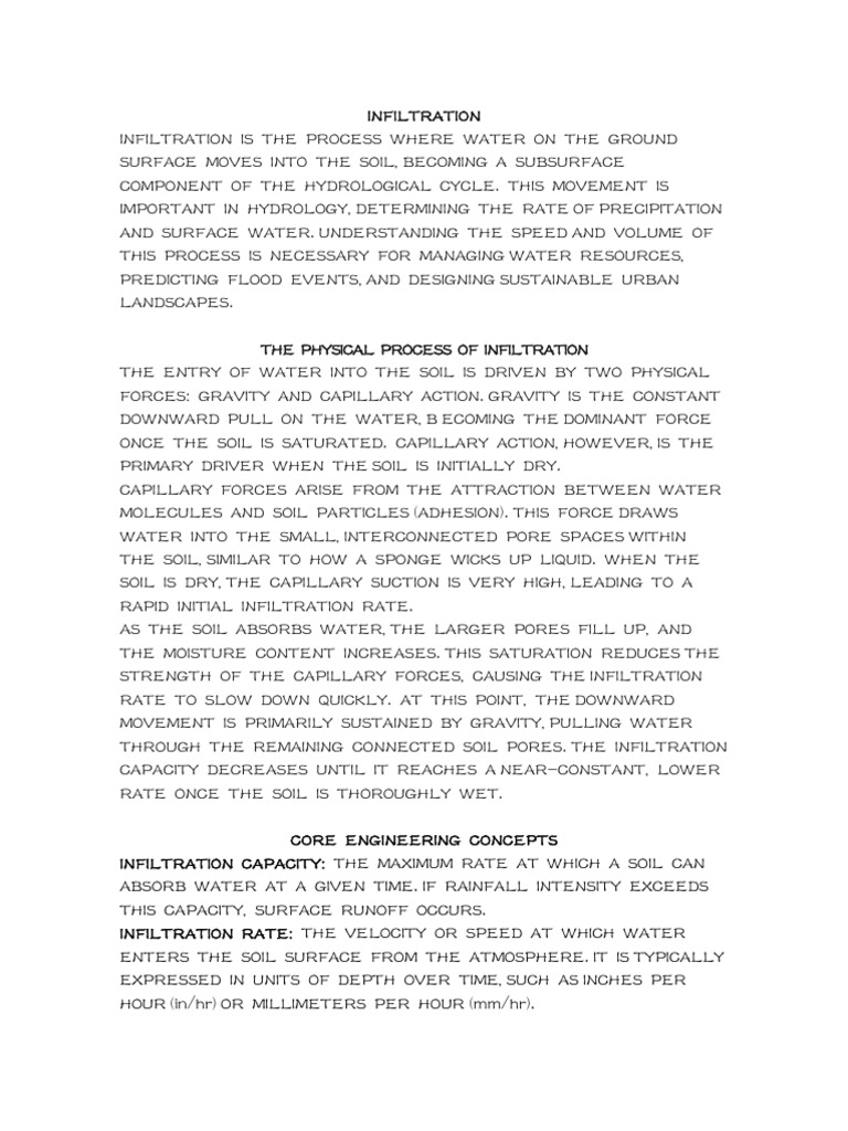 Infiltration | PDF | Porosity | Soil