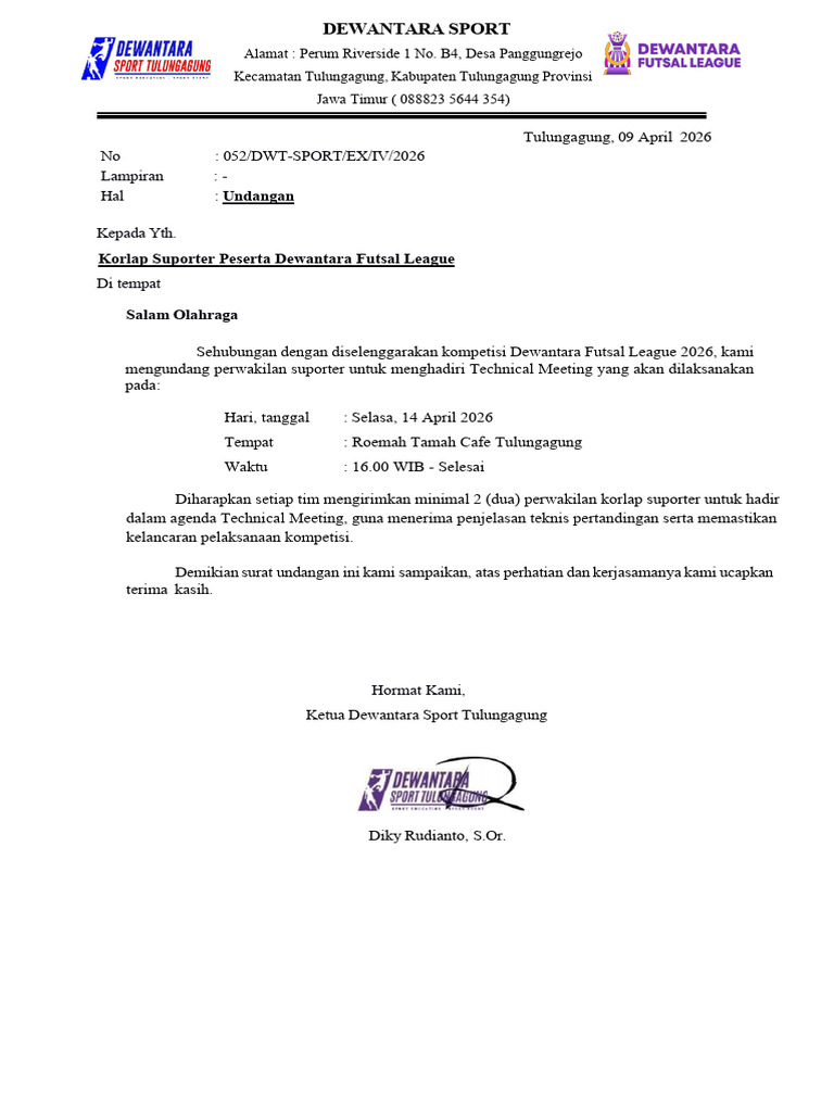 Undangan Technical Meeting Korlap | PDF