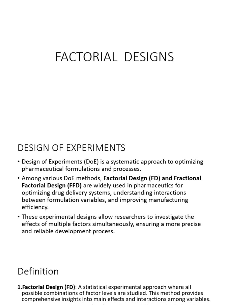 Sem 8 Factorial Design Modified | PDF | Experiment | Design Of Experiments
