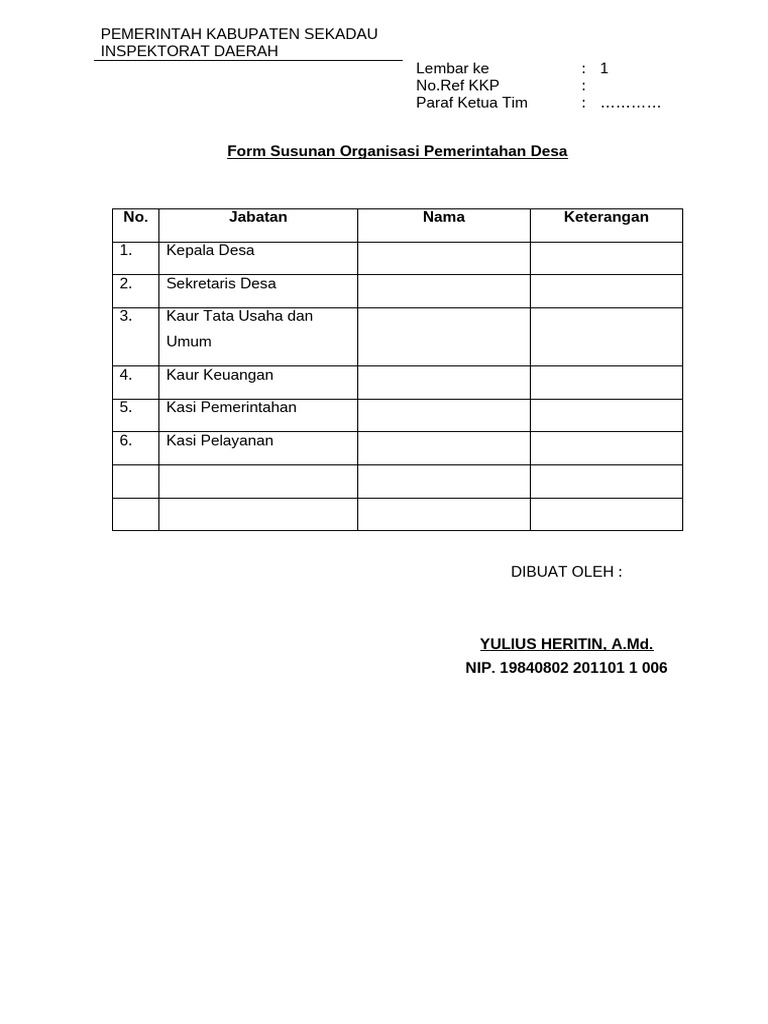 Kk-Form Isian Tahun (N-1) | PDF