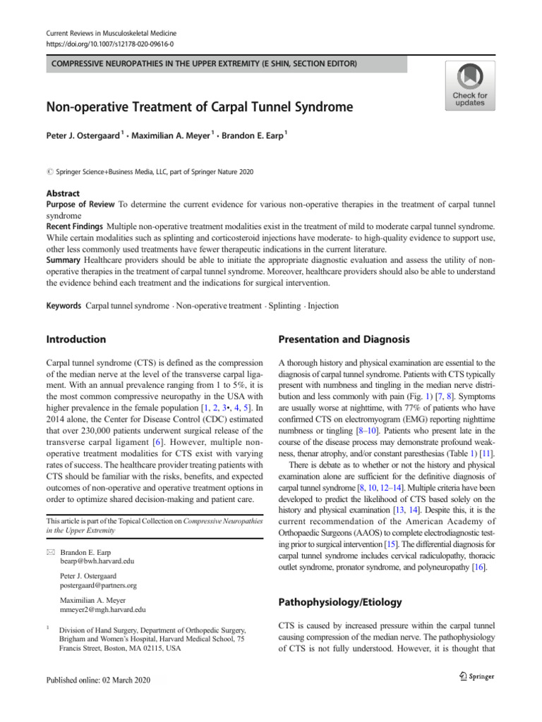 Ostergaard2020 (HC Ống Ctay) | PDF | Carpal Tunnel Syndrome | Medicine