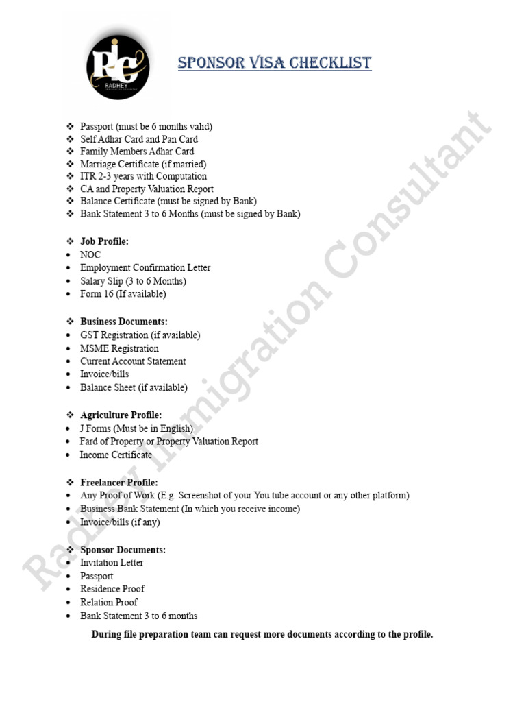 Sponsor Checklist | PDF