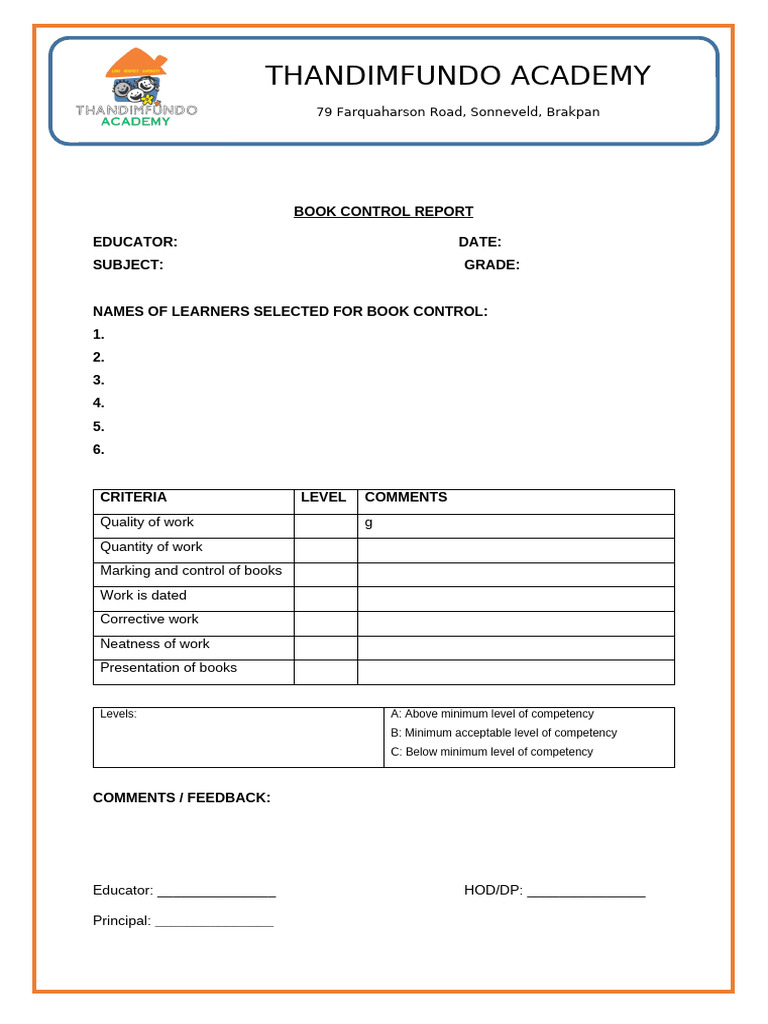Book Control Template | PDF