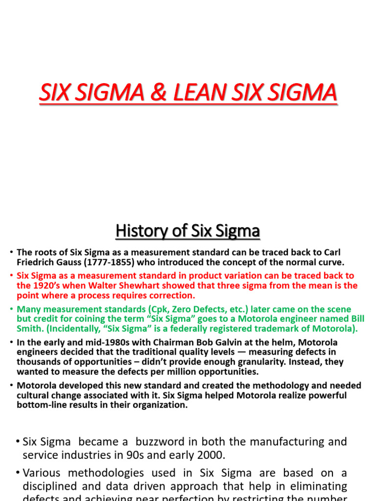 Six Sigma & Lean Six Sigma 2026 | PDF | Six Sigma | Standard Deviation