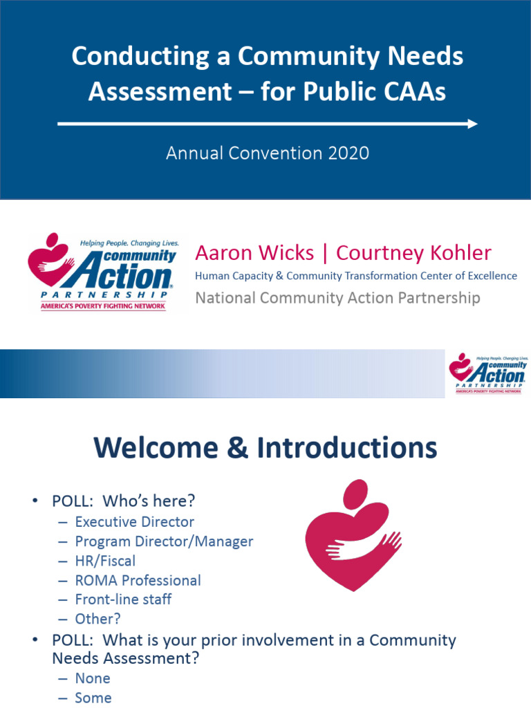 Community Needs Assessment for Public CAAs Courtney Kohler Aaron Wicks ...