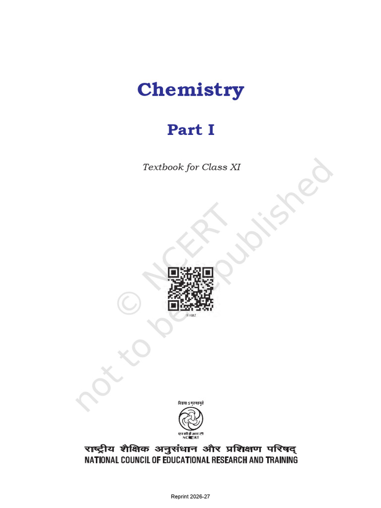 Class 11 Chemistry NCERT Textbook 2026-27 | PDF
