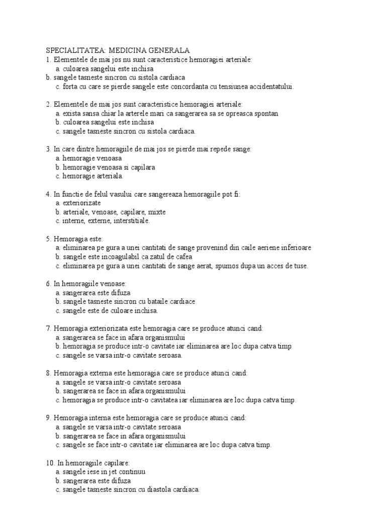 Teste-Examen Grad Principal-Asistent Medical Generalist | PDF