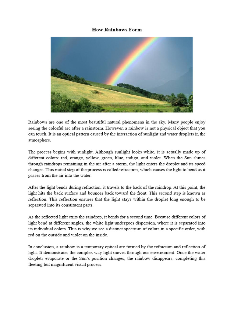 Group 4 How Rainbows Form | PDF | Rainbow | Electromagnetic Radiation