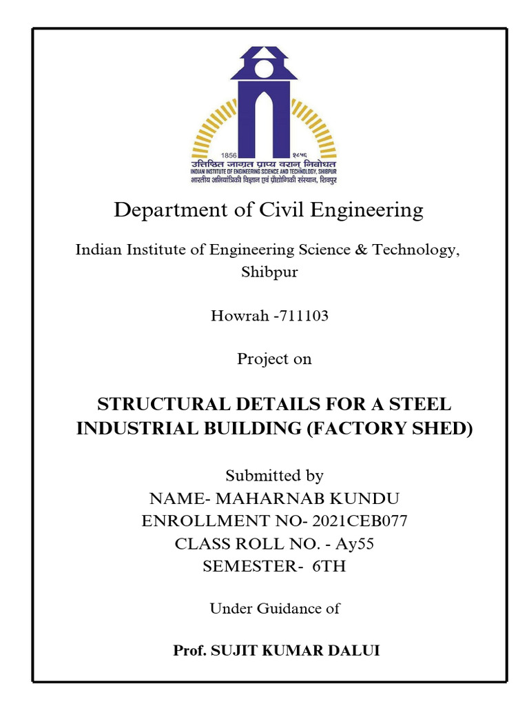 Steel Structure Design Project (CE3271) | PDF | Mechanical Engineering ...