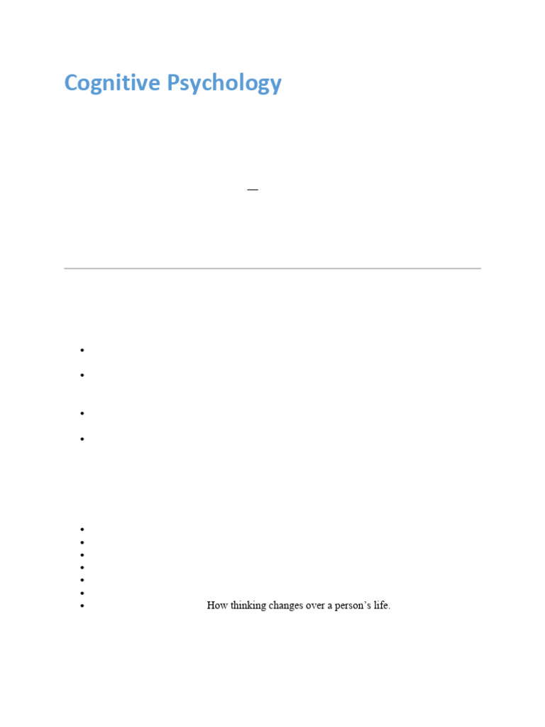 Short Notes | PDF | Cognition | Memory