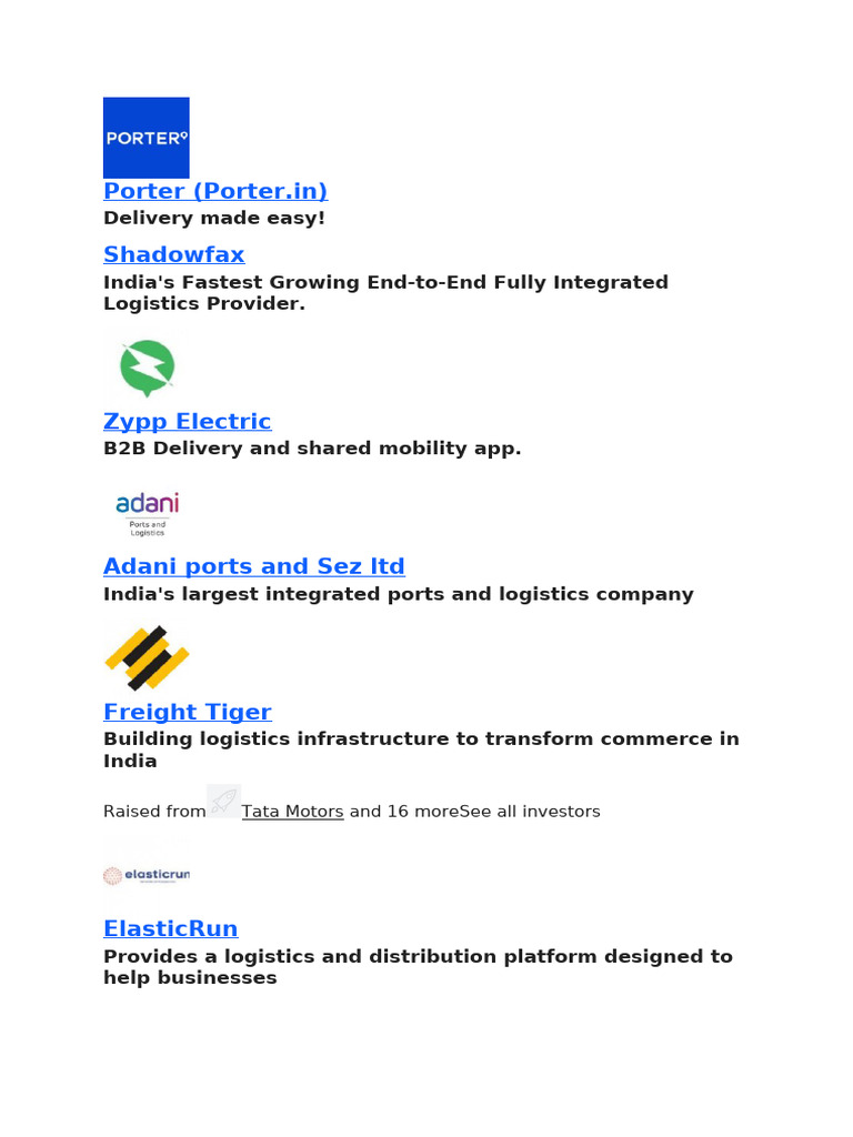 Logistic Company | PDF | Cargo | Logistics