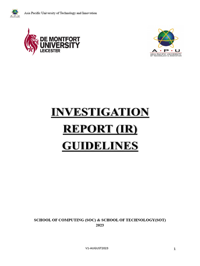 IR Structure Guidelines | PDF | Methodology | Computing