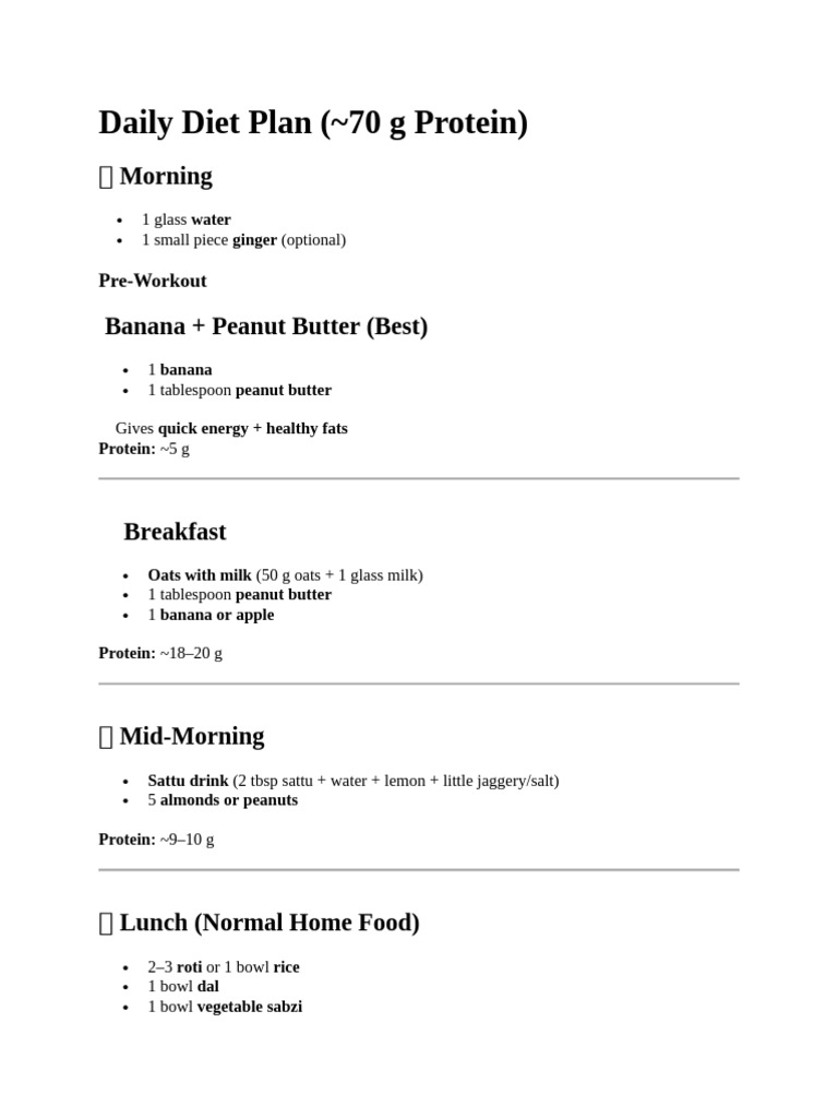 Daily Diet Plan | PDF