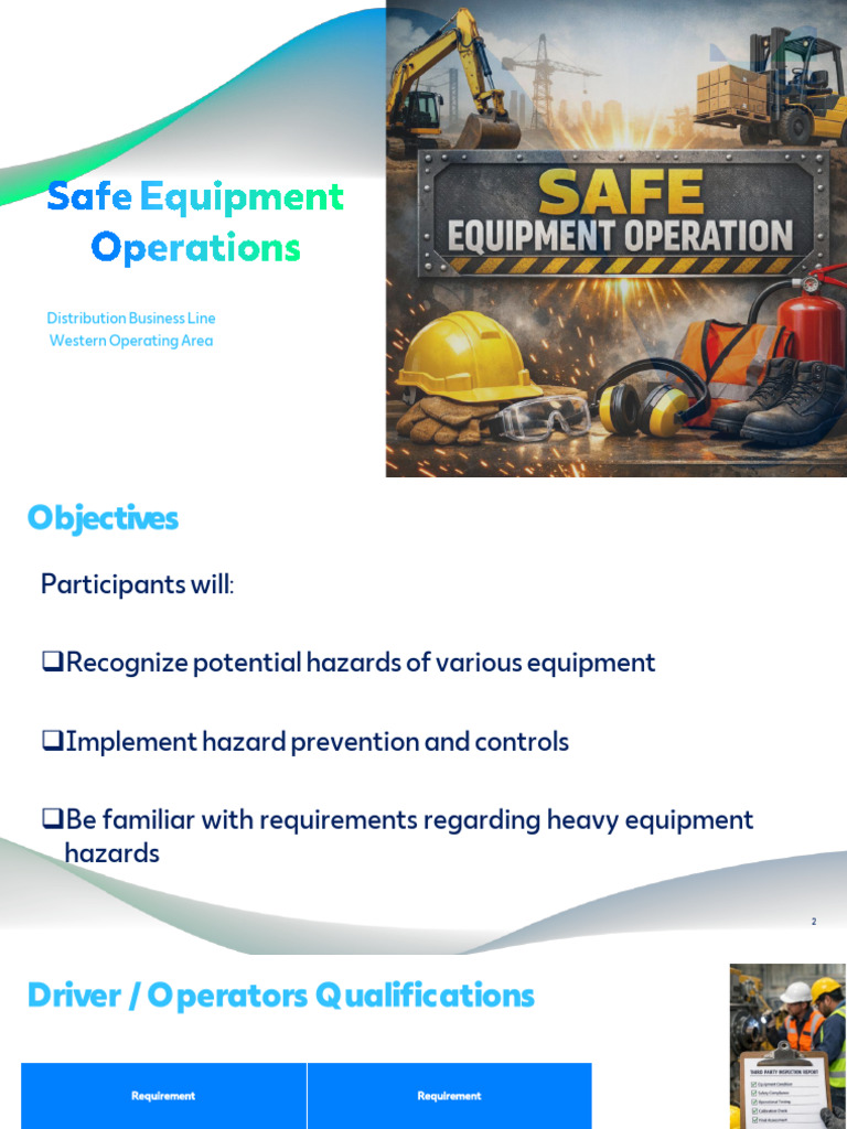 Safe Equipment Operations | PDF | Loader (Equipment) | Vehicles