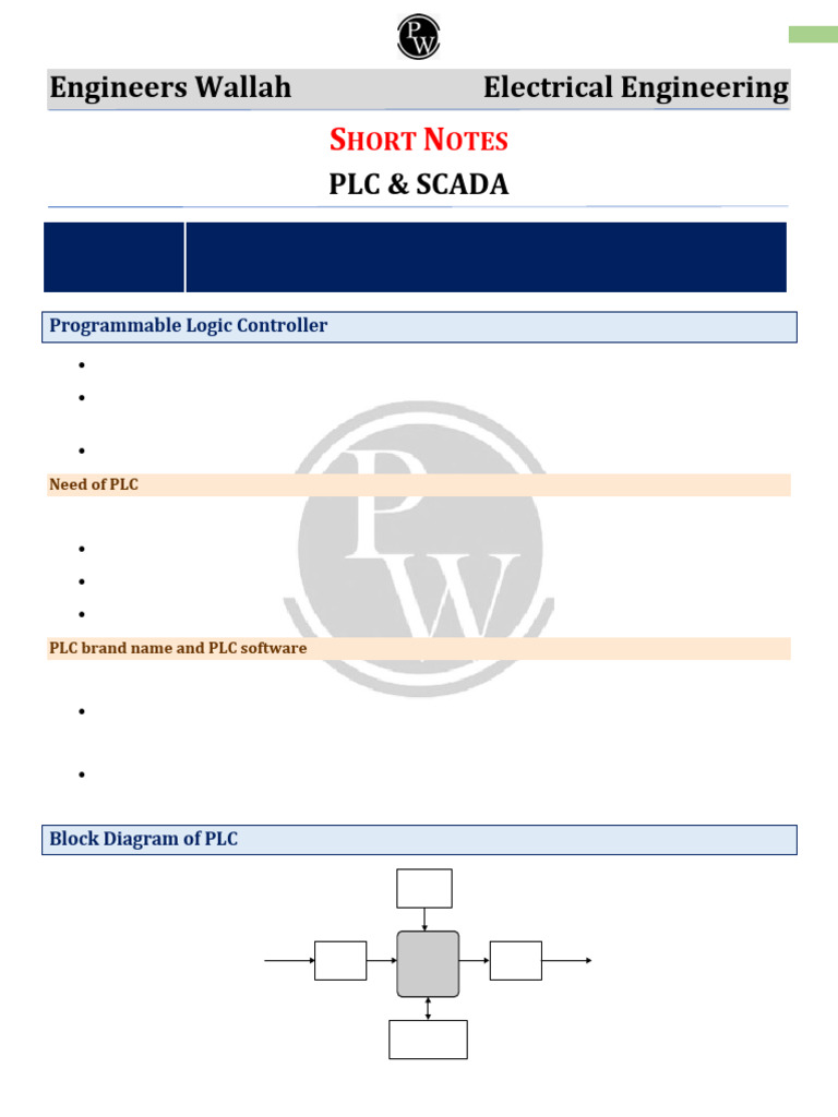 Plc & Scada Short Notes PDF Only | PDF | Programmable Logic Controller ...