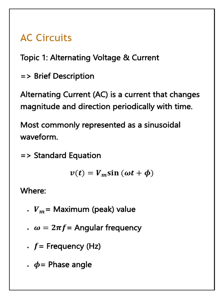 AC Circuits | PDF | Electrical Impedance | Root Mean Square
