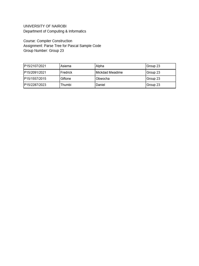 Parse Tree For Pascal Sample Code | PDF