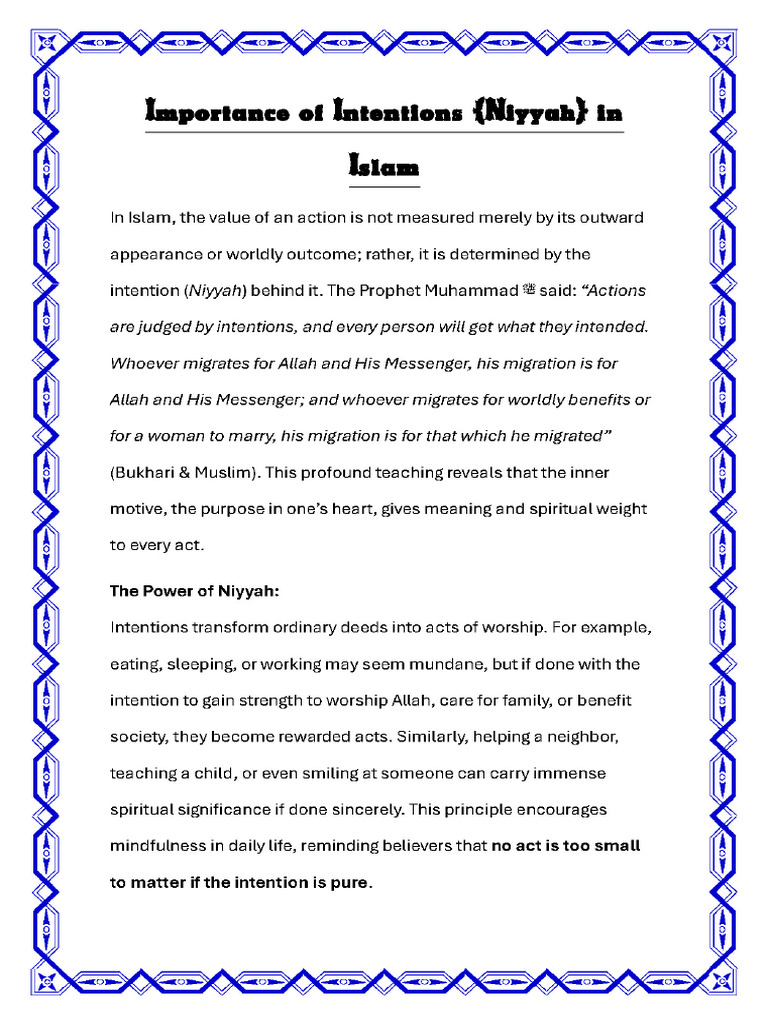 Importance of Intentions | PDF