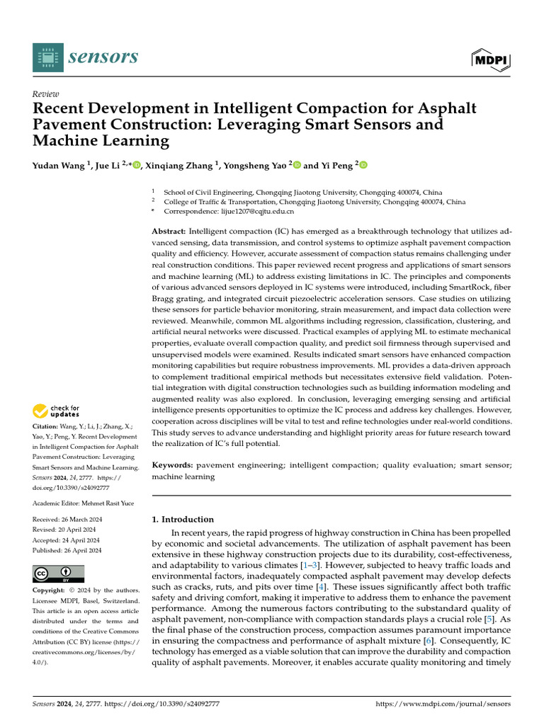 Recent Development in Intelligent Compaction for a (1) | PDF | Machine ...