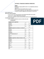 Summarize Lecture 2: Financing Company Operation: Accounting For The Issue of Shares