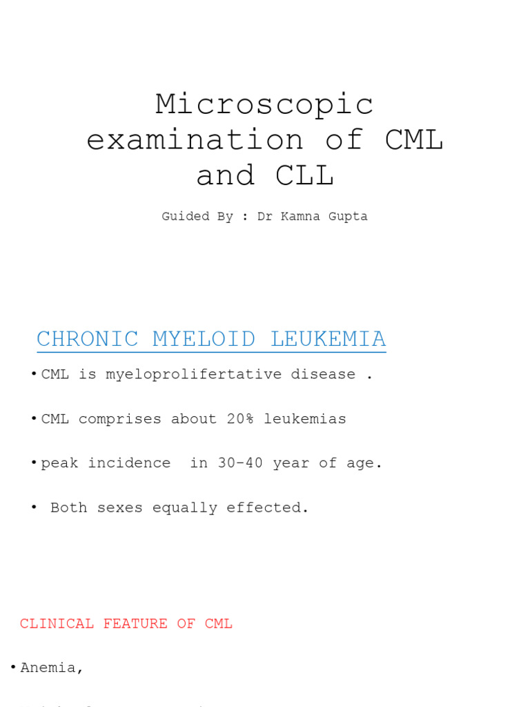 PPT Microscopic Examination of CML and CLL | PDF