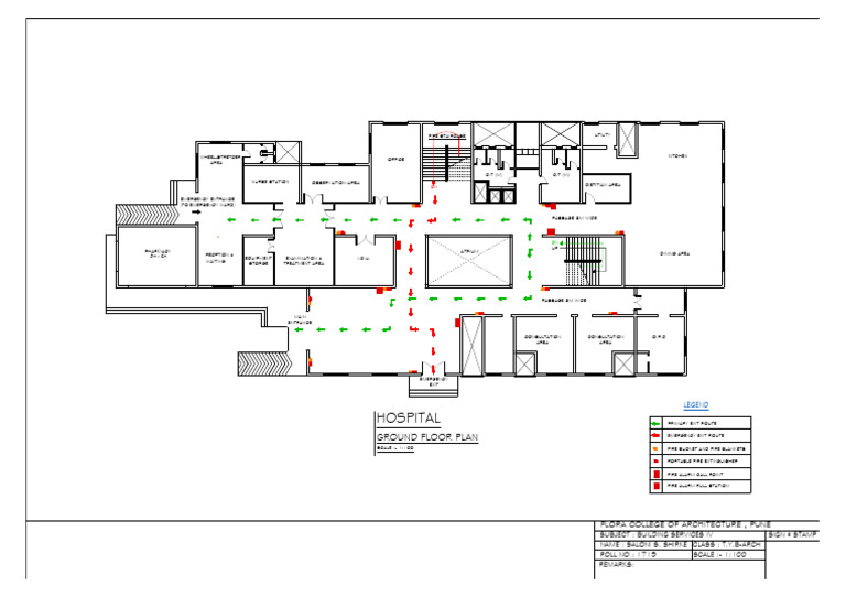 FIRE FIGHTING LAYOUT hospital | PDF | Safety | Firefighting