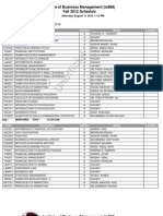 Unofficial: Institute of Business Management (Iobm) Fall 2012 Schedule