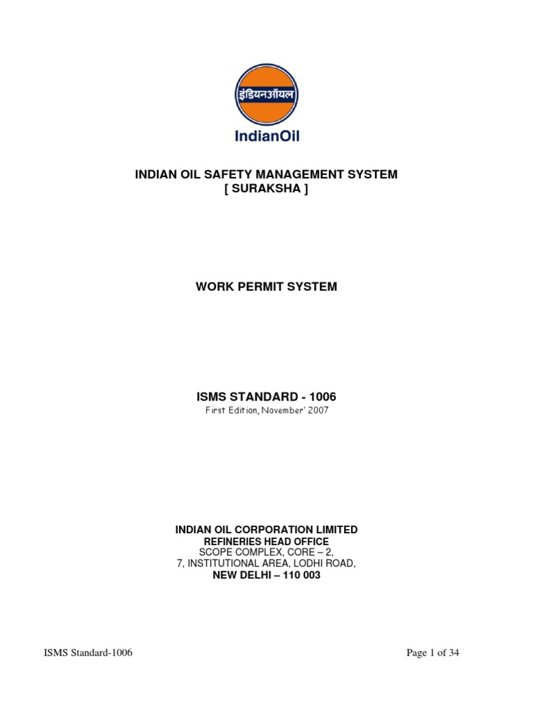 Work Permit Oil Refinery License