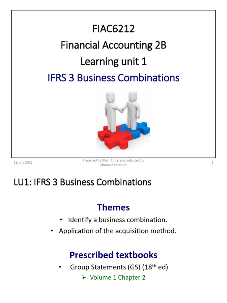 IFRS 3 Business Combinations | PDF | Goodwill (Accounting) | Mergers ...