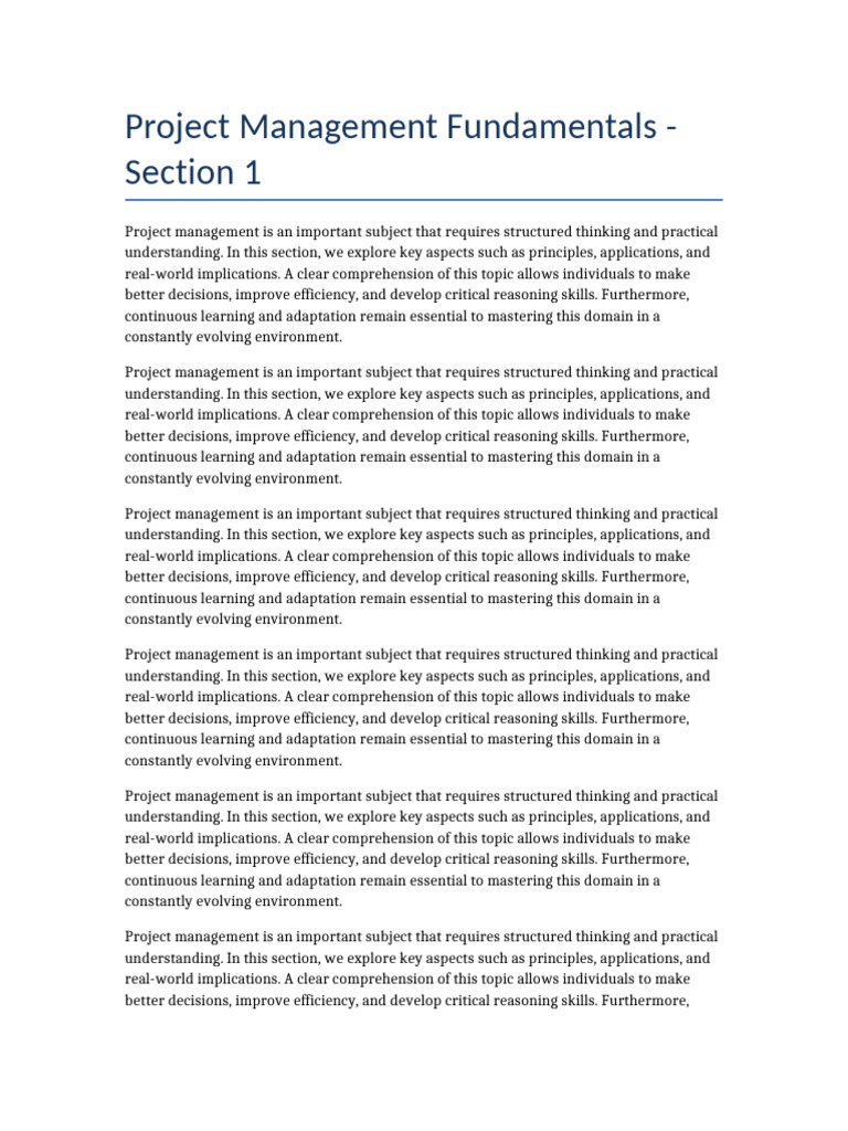 Project Management Fundamentals | PDF | Critical Thinking | Learning