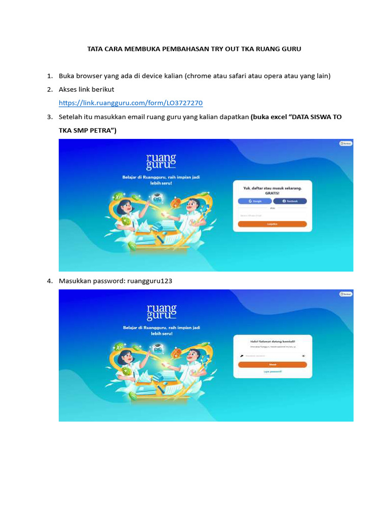 Tata Cara Membuka Pembahasan Try Out Tka Ruang Guru (1) | PDF
