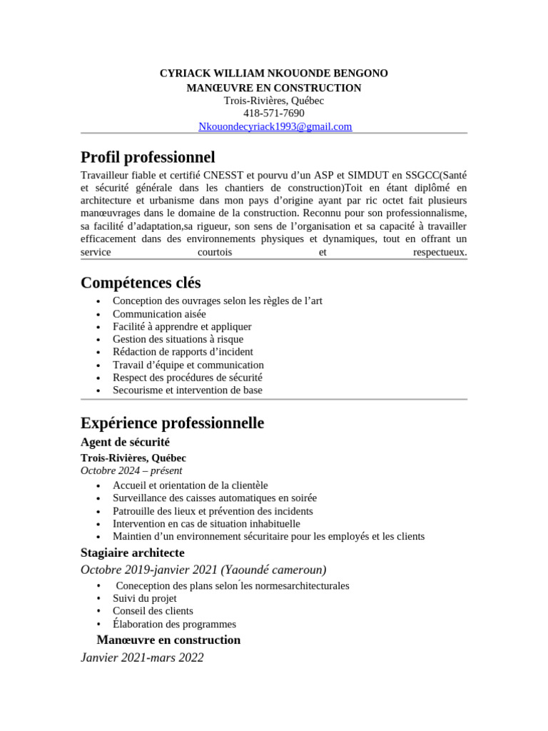 Maneouvre Can | PDF | Québec | Sécurité