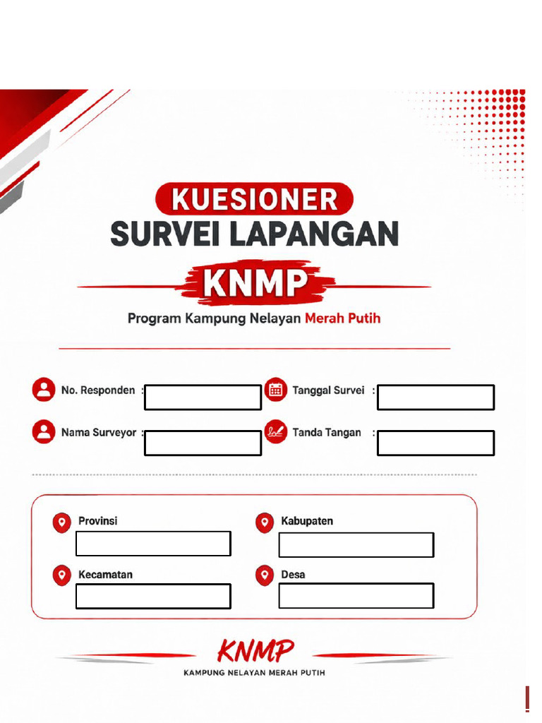 Formulir_Survei_KNMP.docx. 31 Maret 2026 (Dikirim Ke Dinas) | PDF