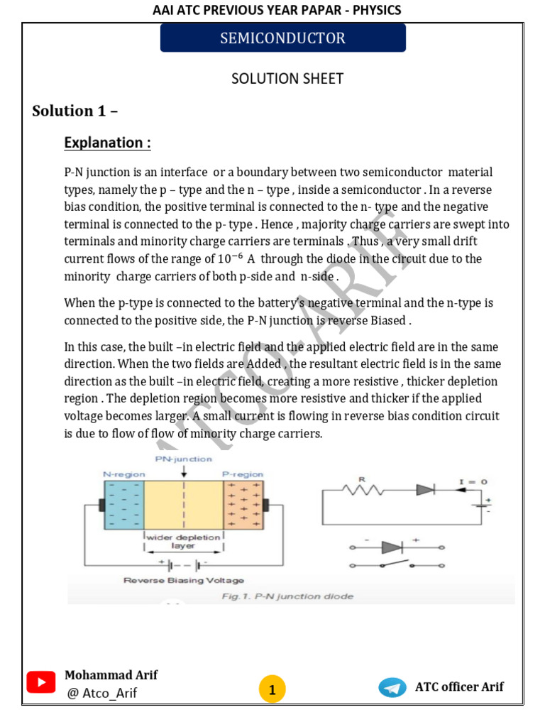 Solutions Semiconductor Electronics PYP | PDF | Semiconductors | Doping ...