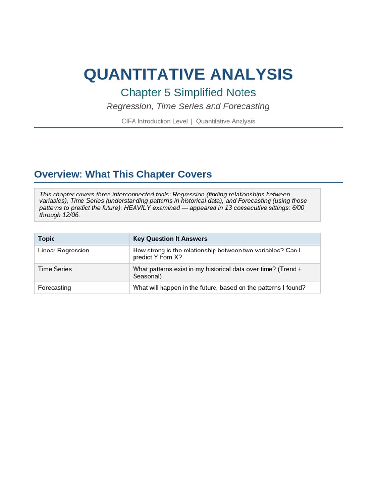 Chapter5 Regression TimeSeries Notes | PDF | Regression Analysis ...