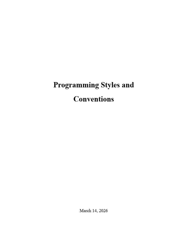 Programming Styles and Convention | PDF | Systems Architecture ...