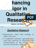 Enhancing Rigor in Qualitative Research: Salimo, Axl Rose P