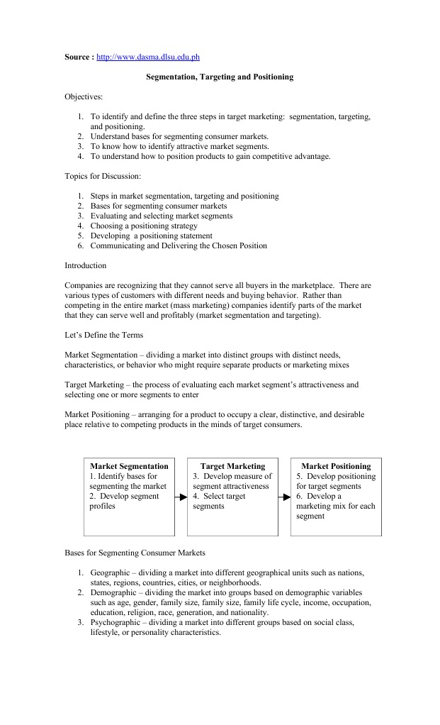 Segmentation Targeting and Positioning | PDF | Market Segmentation ...