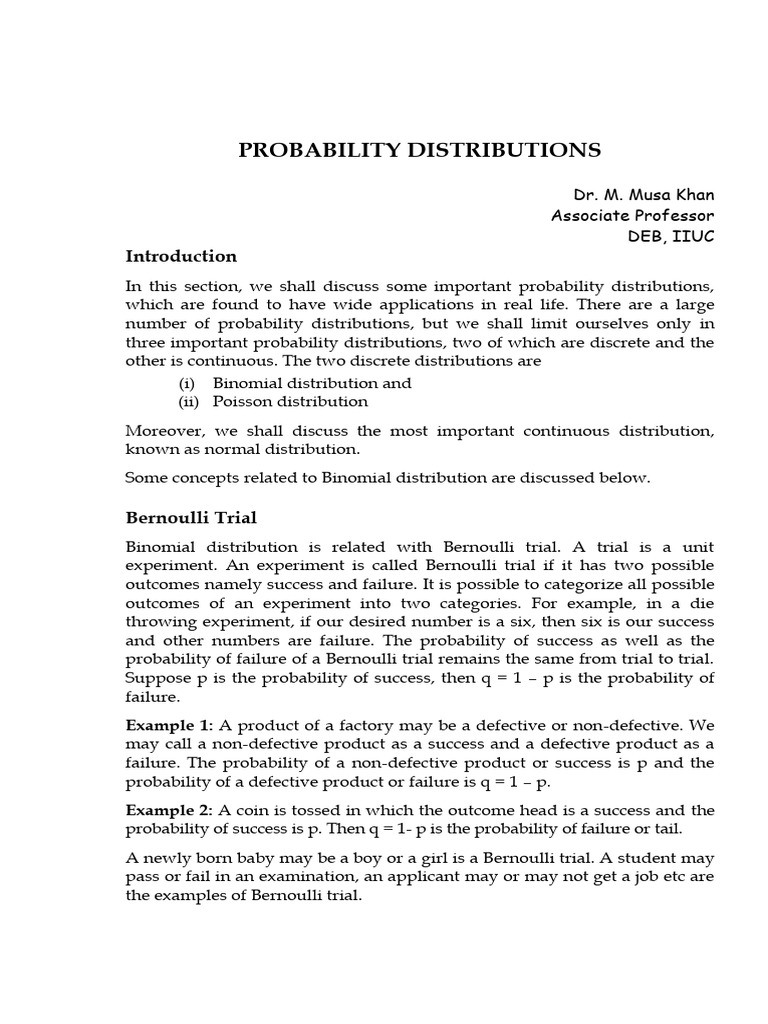 Probability Distribution For Students | PDF | Probability Distribution ...
